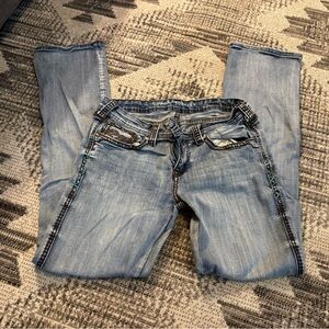 Cruel Girl Light Blue Boot Cut Jeans with Beaded Details